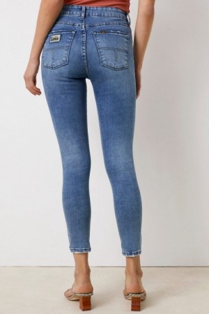 LOIS  'Celia Re Ram Cobalt' smal jeans i 80-talls vask L36
