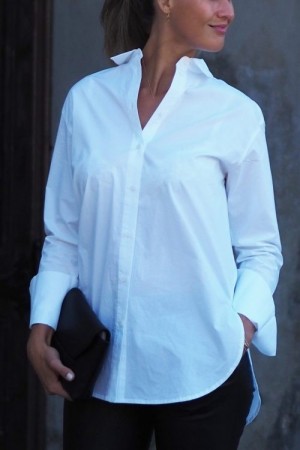 One & other Hvit 'Nice' oversized storskjorte