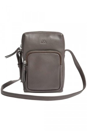 Markberg Major brown 'Focus Mini Crossbody' kalveskinn mobilveske