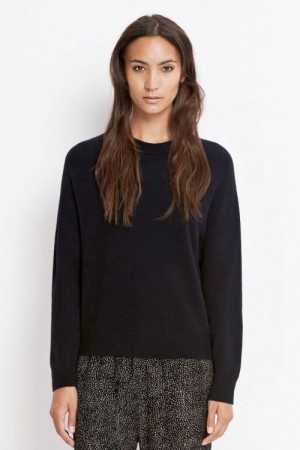 Samsøe Samsøe Sort cashmere 'Boston O-neck' Genser