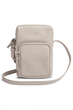 Markberg Sand 'Focus Mini Crossbody' kalveskinn mobilveske