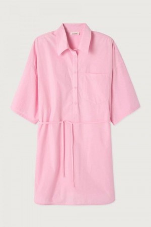 American Vintage pink powder 'Bai14b' 100% bomull poplin skjortekjole