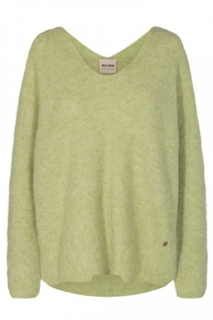Mos Mosh Winter pear 'Thora V-neck Knit' alpakkamiks v-genser. BESTSELGER!