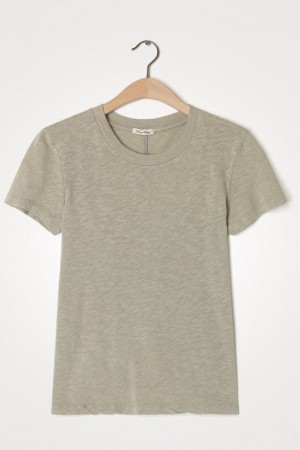 American Vintage Beigemelert 'Son28G' 100% bomull T-shirt