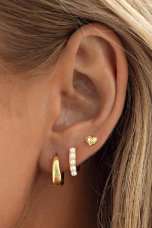 Timi Of Sweden Gull Juni Small Heart Stud