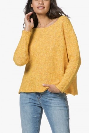 American Vintage Maisgul 'Zap 248' babyalpakka-mix genser med båthals