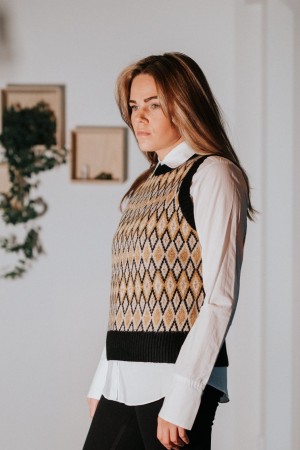 Munthe Camelmønstret 'Jakris' Vest
