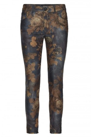 Mos Mosh Cognacblomstret 'Sumner Printed' bukse