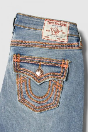True Religion Peak spot 'Joey Lr Flare Super Qt Flap' flare jeans. SPECIAL EDITION!