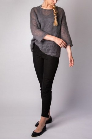 Gai + Lisva Hazy brown 'Edda' myk alpakkamix genser med 3/4 erm.