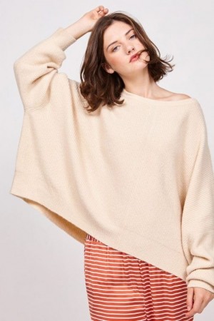 American Vintage lysbeige oversized 'Wop' genser