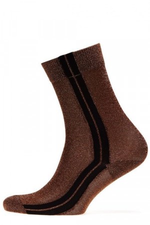 Mp Denmark Kanel med sort stripe ankellsokk 'Ankle Viola'