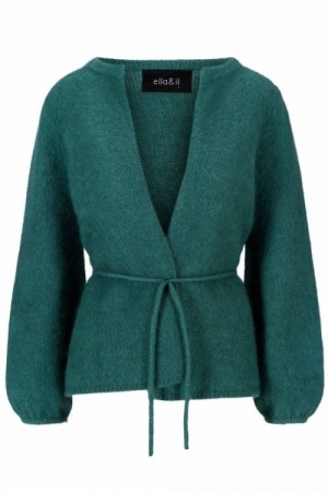 Ella&il Frosty Spruce mohair 'Fredrikke Chunky Cardigan'