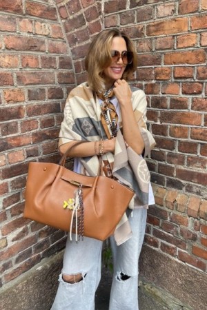 Endless Cognac imitert skinn 'Cally' veske
