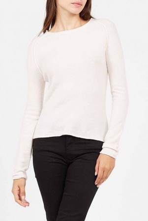 American Vintage Offwhite 'Dam18b' ullmix genser med utvendige sømmer. BESTSELGER!