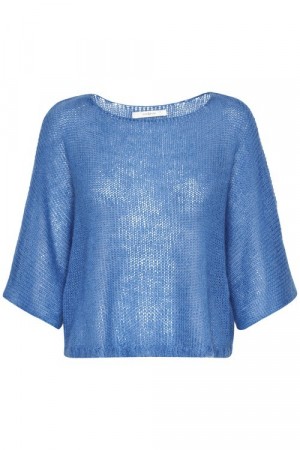 Gestuz Lapis blue 'Holly' mohair mix genser med 3/4 erm