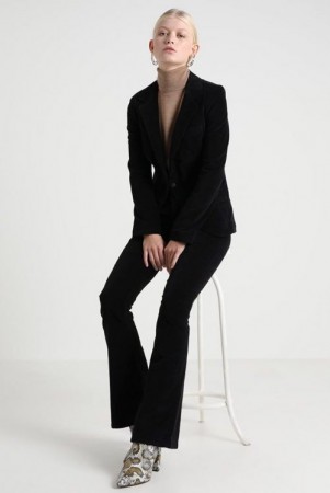 Lois Sort 'Raval Velvet Smooth' velour flare bukse L34