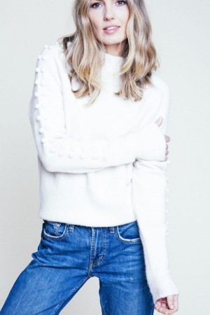 Ella&il Kremfarget Genser Veronica Alpaca Sweater