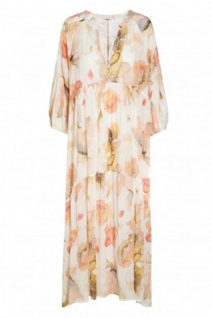 Katrin Uri Orangemønstret viskose georgette 'The Artist Moon Dress' oversized maxikjole