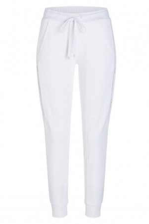 Cambio Ivory sporty sweat pants 'Jordan' med glidelås