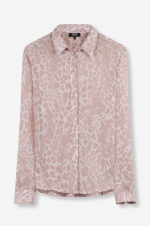 Alix The Label Rosa 'Feather Animal' bluse