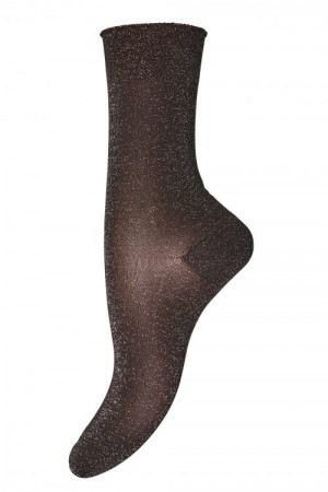 Mp Denmark Brun 'Ankle Pernille' glitter sokk